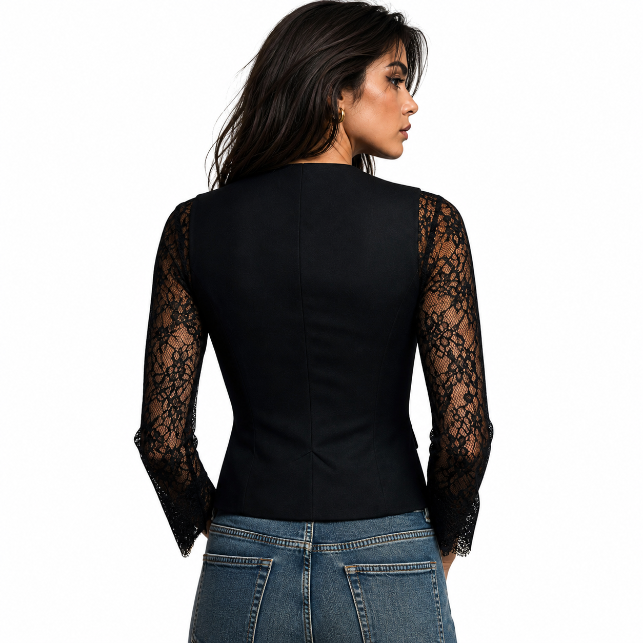 Jimena | Blazer con Mangas de Encaje