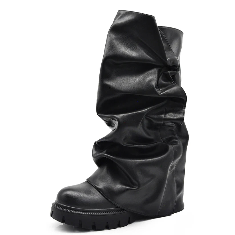 Aitana | Botas 2 en 1 con Polaina Fruncida Removible