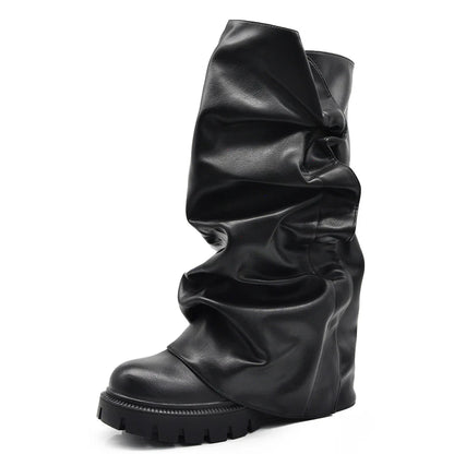 Aitana | Botas 2 en 1 con Polaina Fruncida Removible
