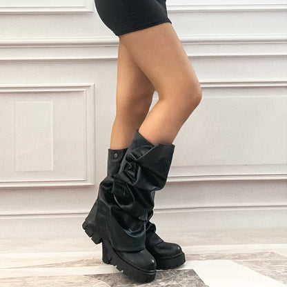 Aitana | Botas 2 en 1 con Polaina Fruncida Removible