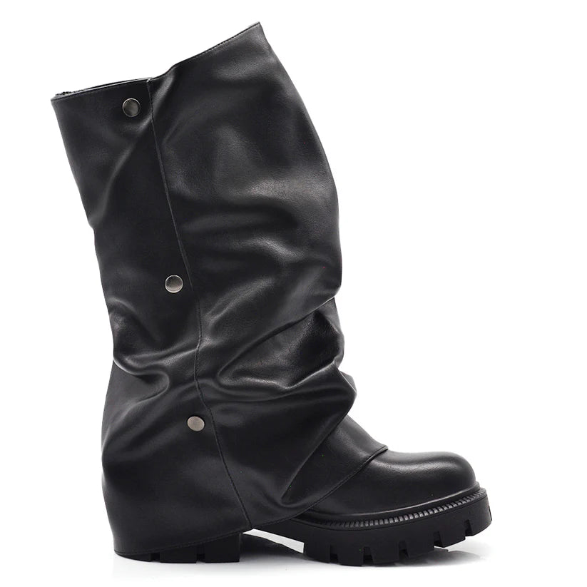 Aitana | Botas 2 en 1 con Polaina Fruncida Removible