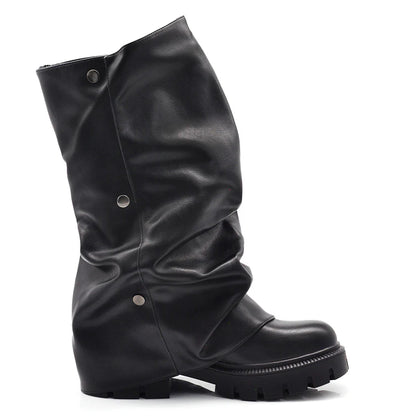 Aitana | Botas 2 en 1 con Polaina Fruncida Removible