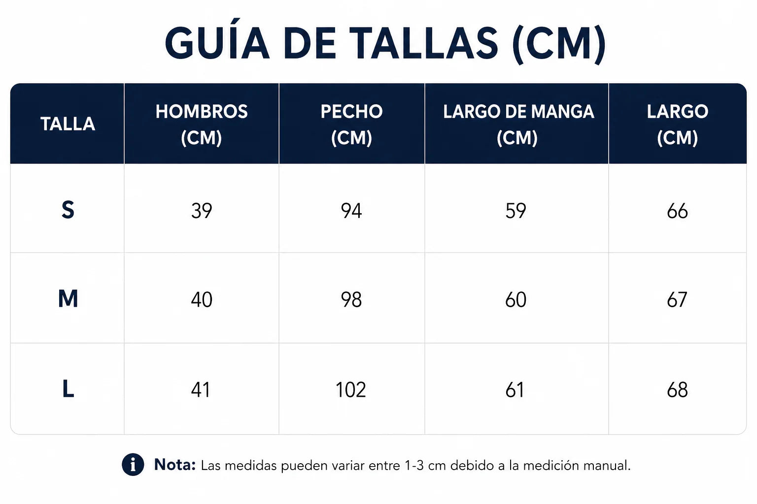 Tabla de tallas