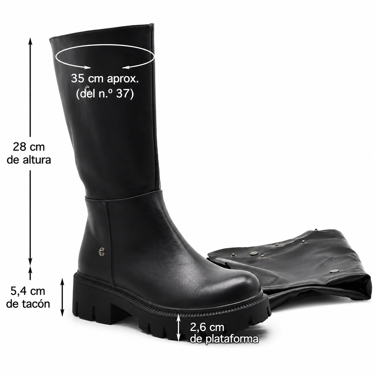 Aitana | Botas 2 en 1 con Polaina Fruncida Removible