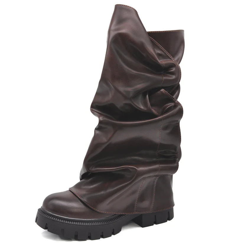 Aitana | Botas 2 en 1 con Polaina Fruncida Removible