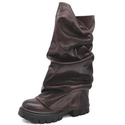 Aitana | Botas 2 en 1 con Polaina Fruncida Removible