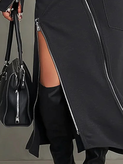 Olivia | Conjunto de Cuello Alto con Cremalleras y Bolsillos Asimétricos