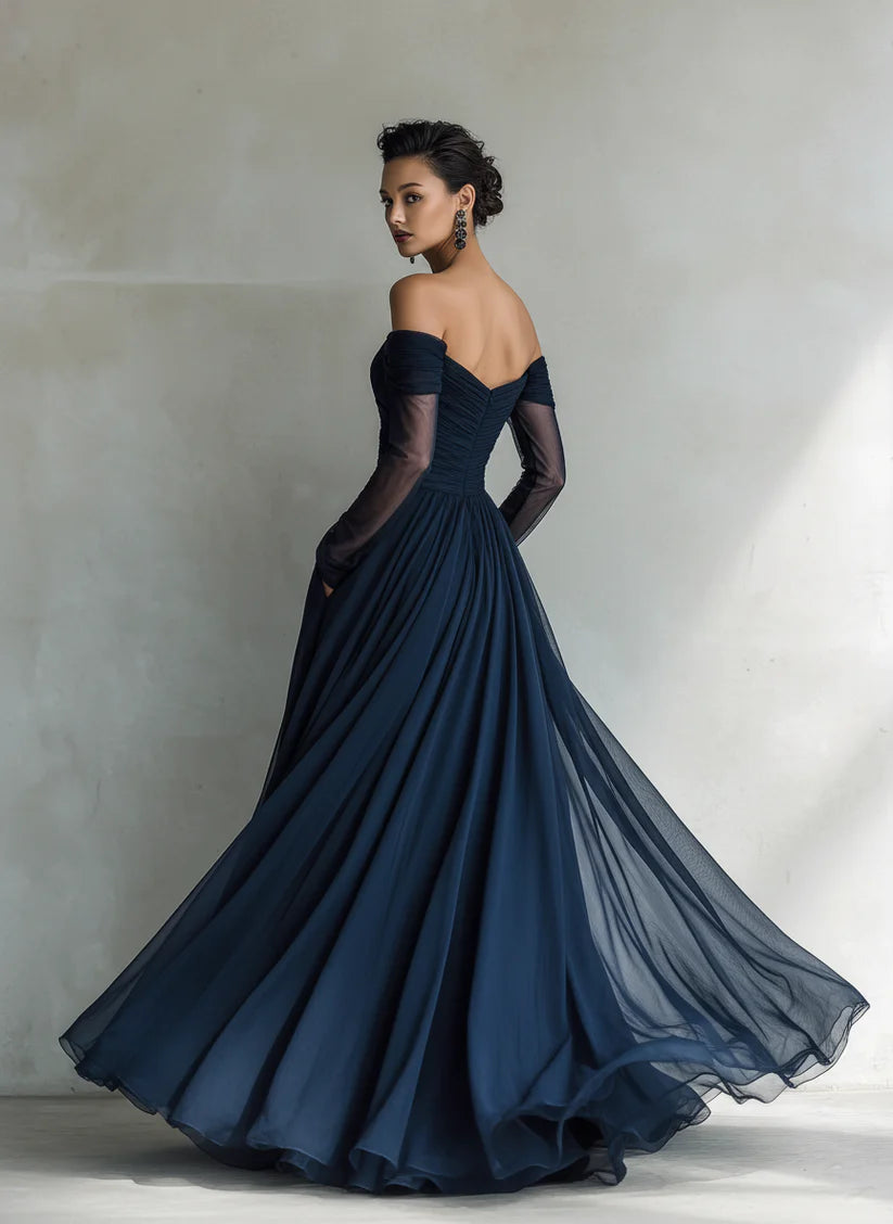 Cayetana | Vestido Largo de Organza con Hombros al Aire