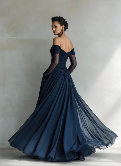Cayetana | Vestido Largo de Organza con Hombros al Aire