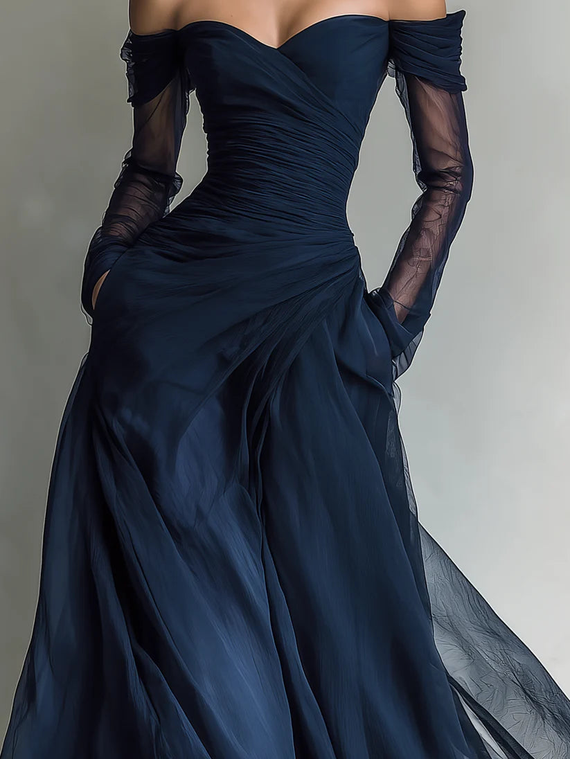 Cayetana | Vestido Largo de Organza con Hombros al Aire