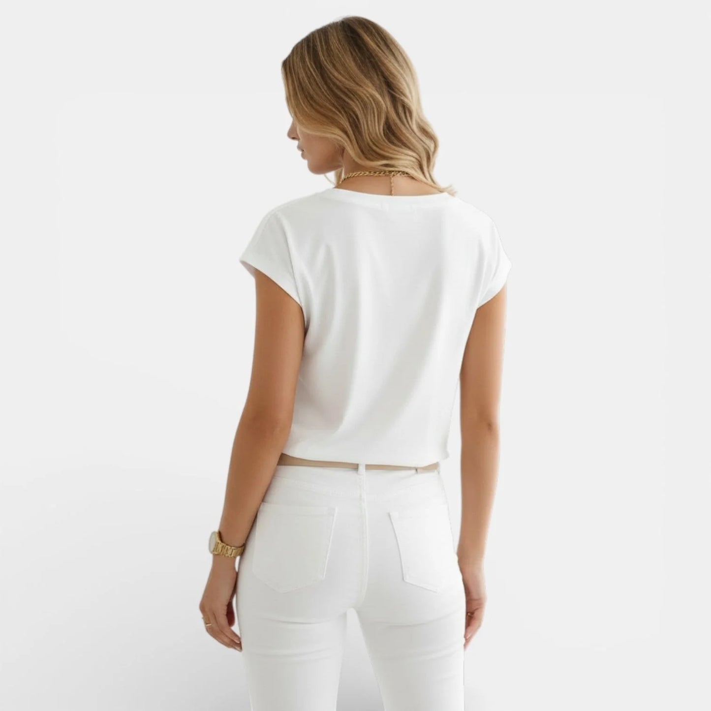 Aurora | Camiseta Mujer Primavera Manga Corta Escote V