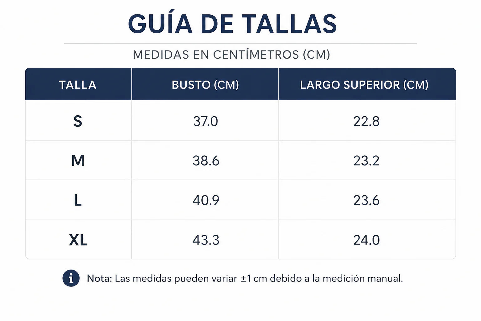 Tabla de tallas