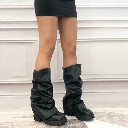 Aitana | Botas 2 en 1 con Polaina Fruncida Removible