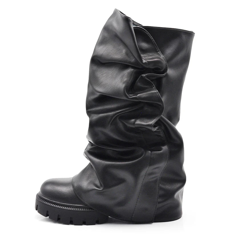 Aitana | Botas 2 en 1 con Polaina Fruncida Removible