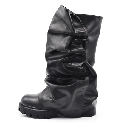 Aitana | Botas 2 en 1 con Polaina Fruncida Removible