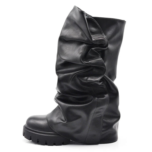 Aitana | Botas 2 en 1 con Polaina Fruncida Removible