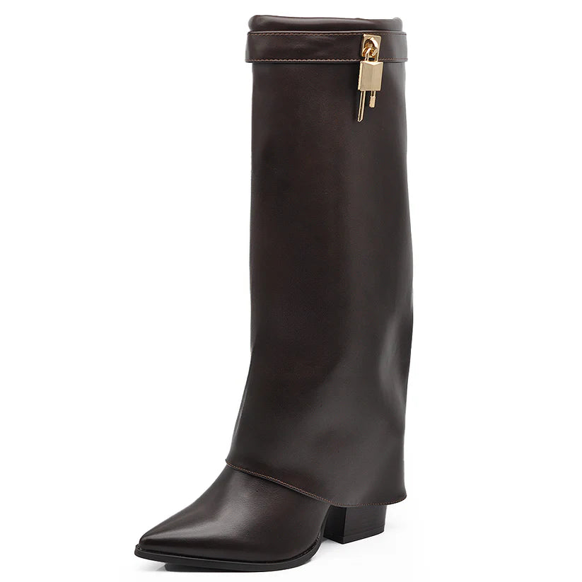 Clara | Botas de Polaina con Punta y Tacón